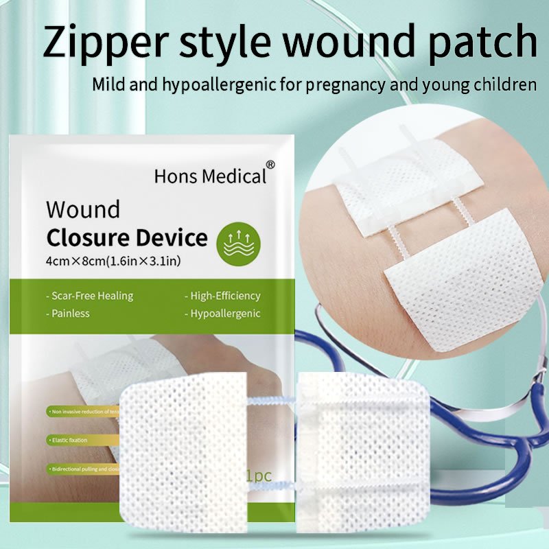 Sårlukning med lynlås, hudlukning med lynlås, Hons Medical Zipper Style Wound Closure Device 