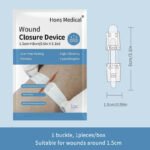 Dispositif de fermeture de plaie par points de suture, bande de fermeture pour lacération, bandage de fermeture de plaie non invasif, dispositif de fermeture de plaie à boucle double, nouvelle génération de fermeture de plaie avec 1 boucle pour les premiers soins.