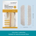 beige non-woven fabric wound closure 8 clips for multiple wounds or first aid