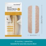 First aid bandage, wound closure device beige non-woven fabric, needle-free wound closure